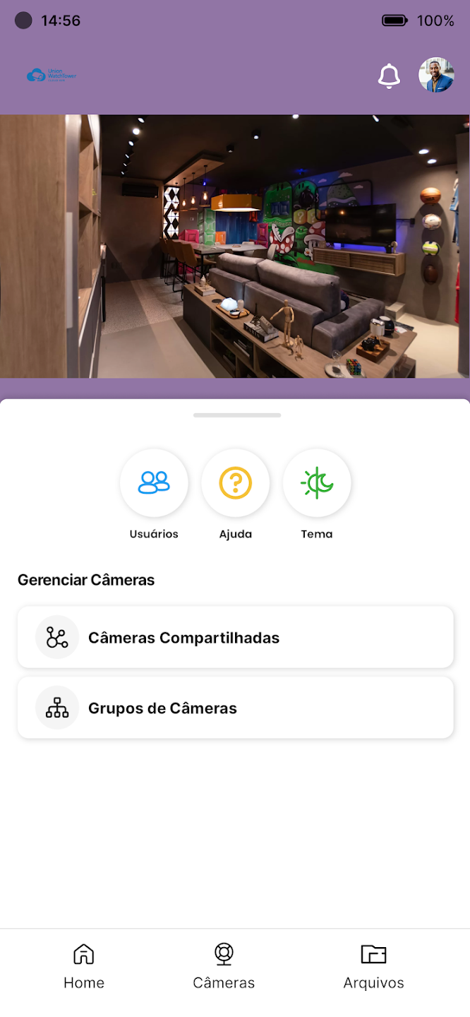 App Union WatchTower — Tela inicial